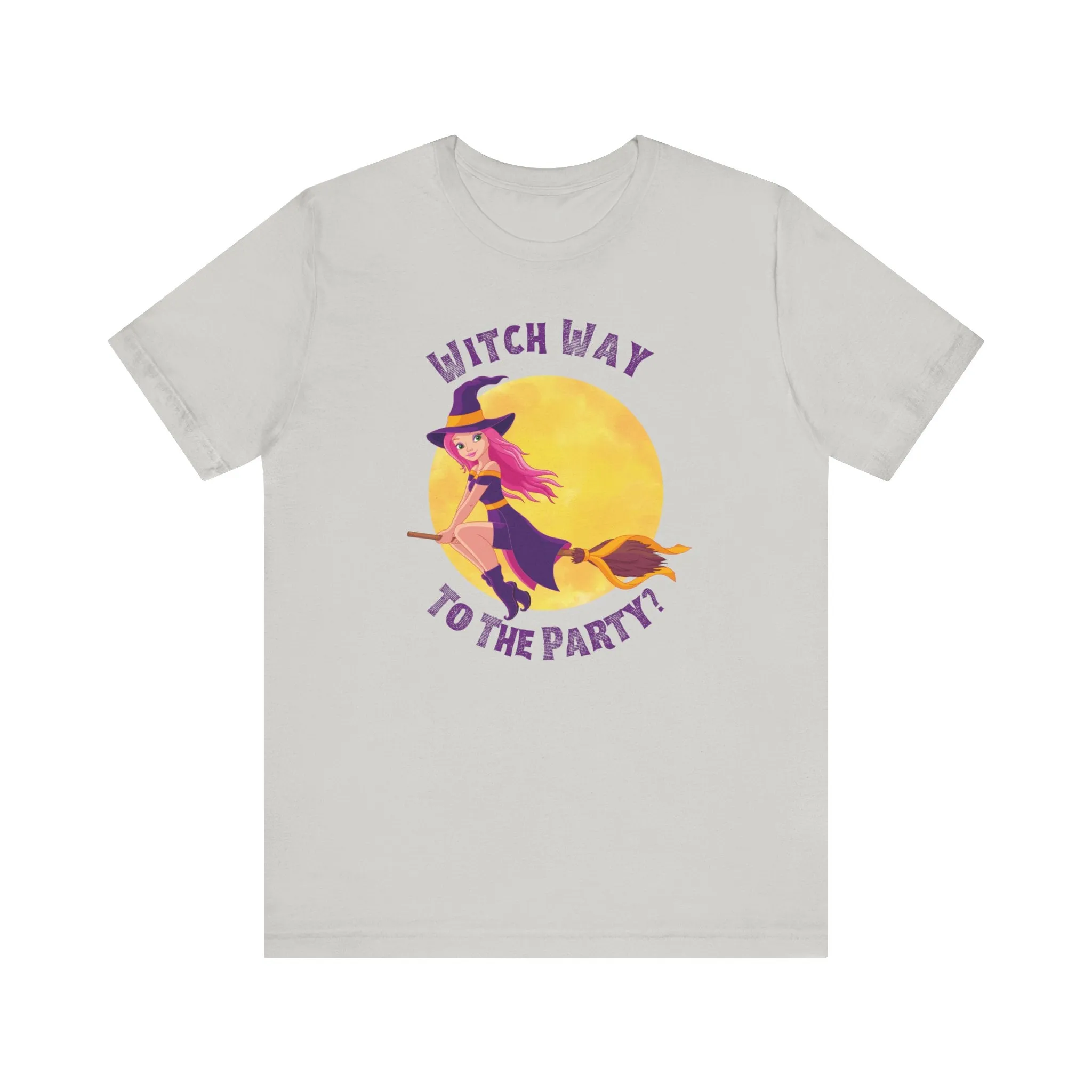 Witch Way to the Party Halloween T-Shirt | Spooky Witchy Tee |  Bella Canvas 3001Unisex | Funny Short Sleeve Tshirt