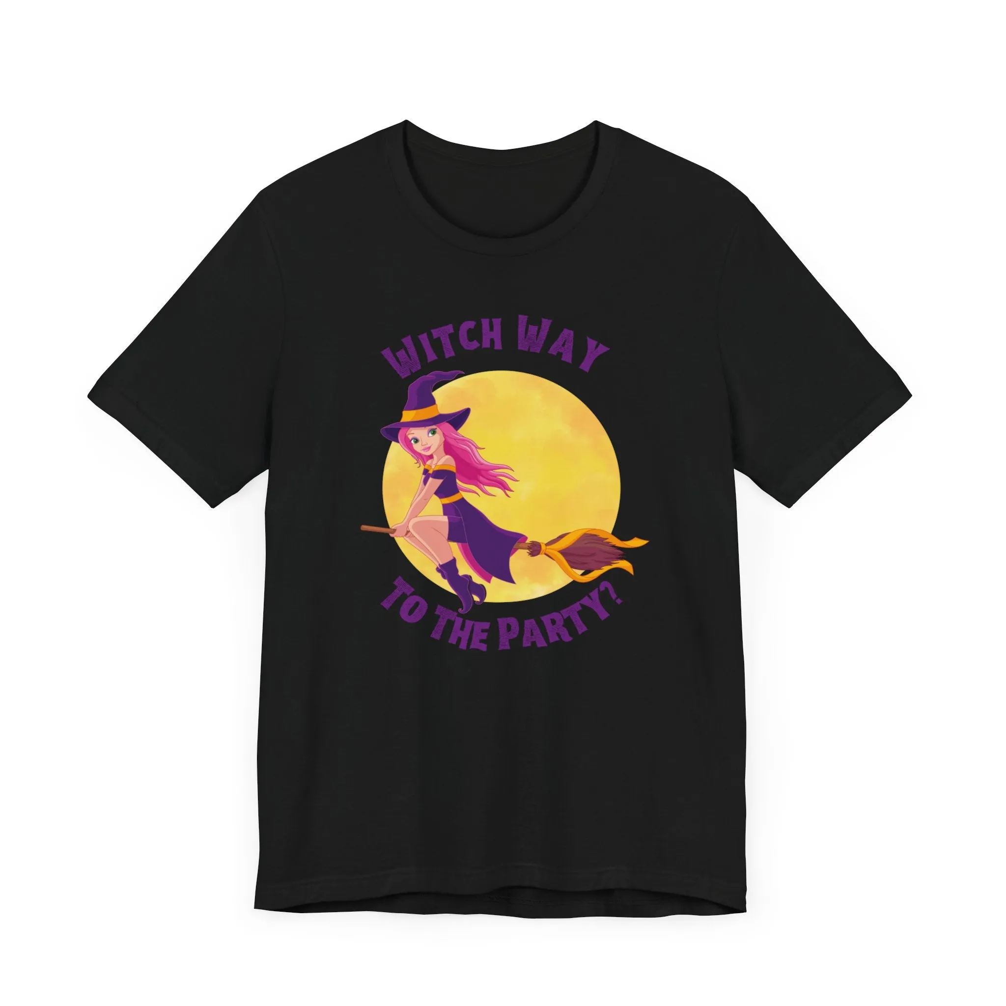 Witch Way to the Party Halloween T-Shirt | Spooky Witchy Tee |  Bella Canvas 3001Unisex | Funny Short Sleeve Tshirt