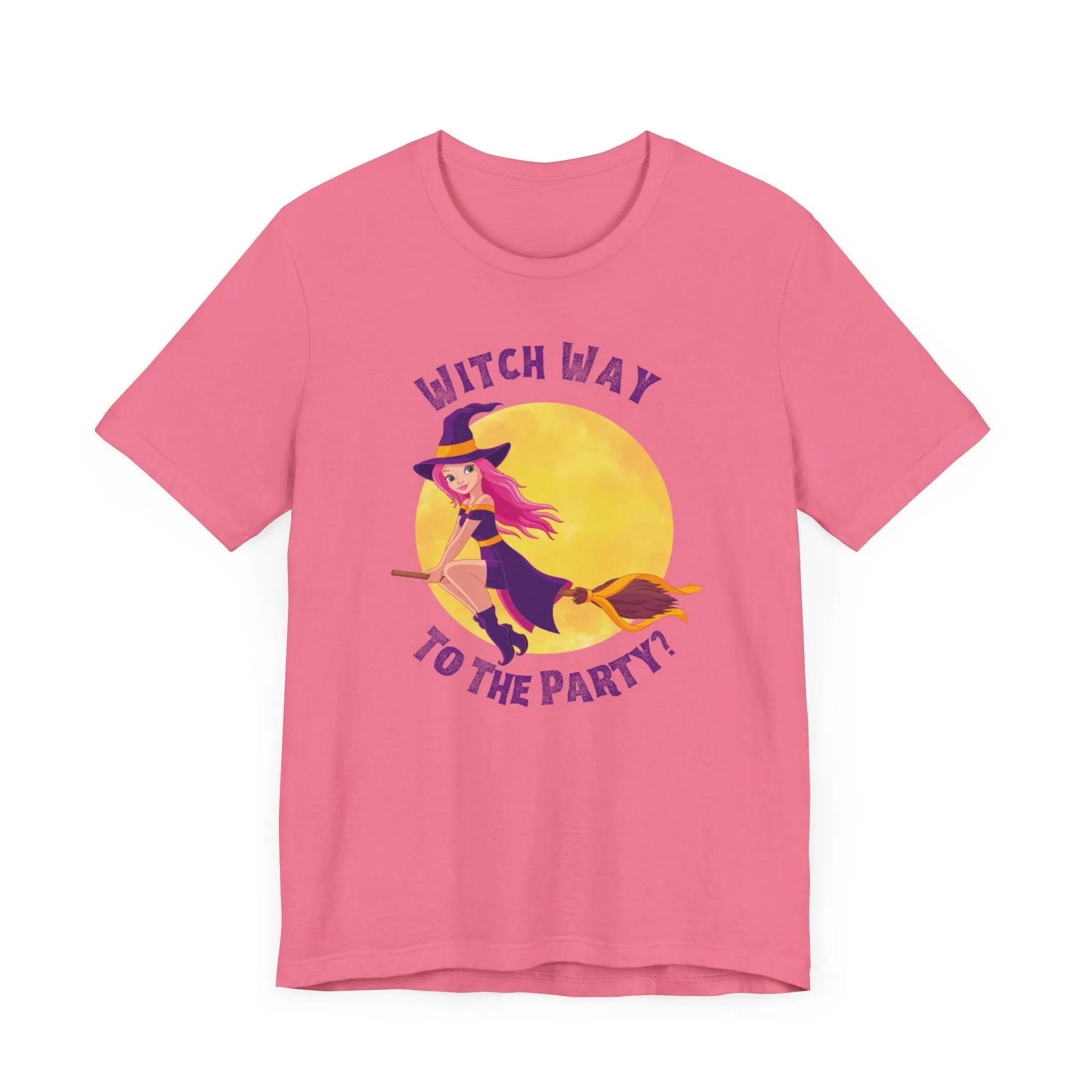 Witch Way to the Party Halloween T-Shirt | Spooky Witchy Tee |  Bella Canvas 3001Unisex | Funny Short Sleeve Tshirt
