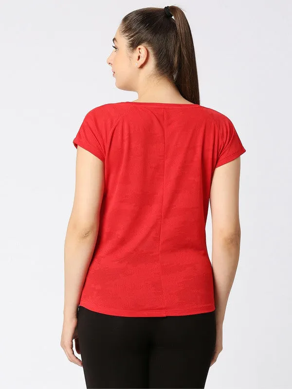 Women Red Solid Top - Inner Flow-CR