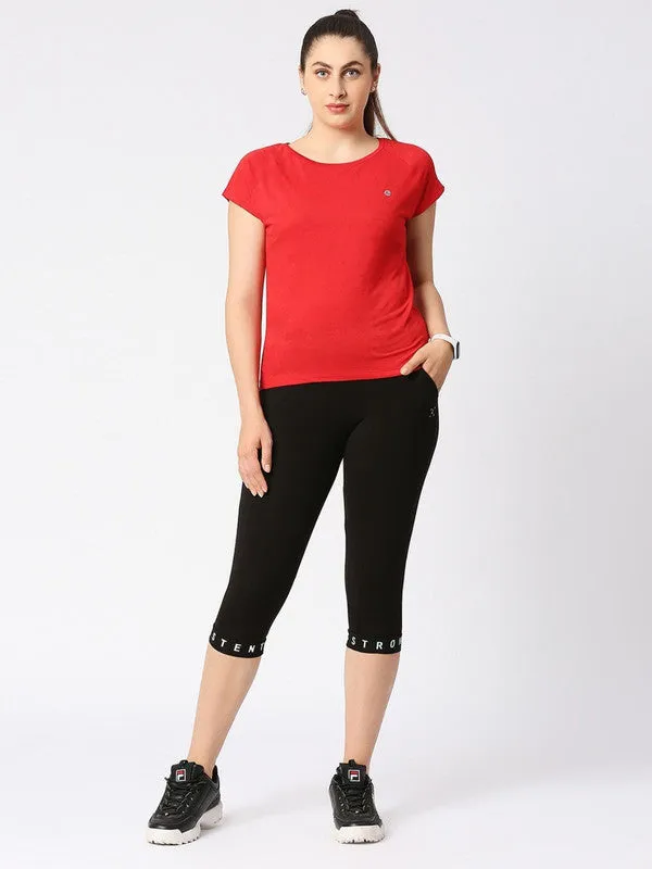 Women Red Solid Top - Inner Flow-CR