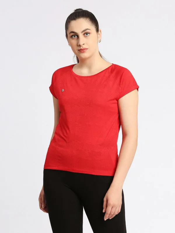 Women Red Solid Top - Inner Flow-CR