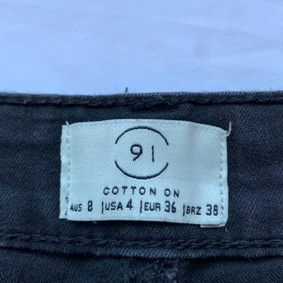 Women's Cotton On Black Mid Rise Jeggings Jeans Size 4 GUC #0250