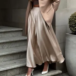 Women's Stylish High Waisted Flowing Skirt | Maxi