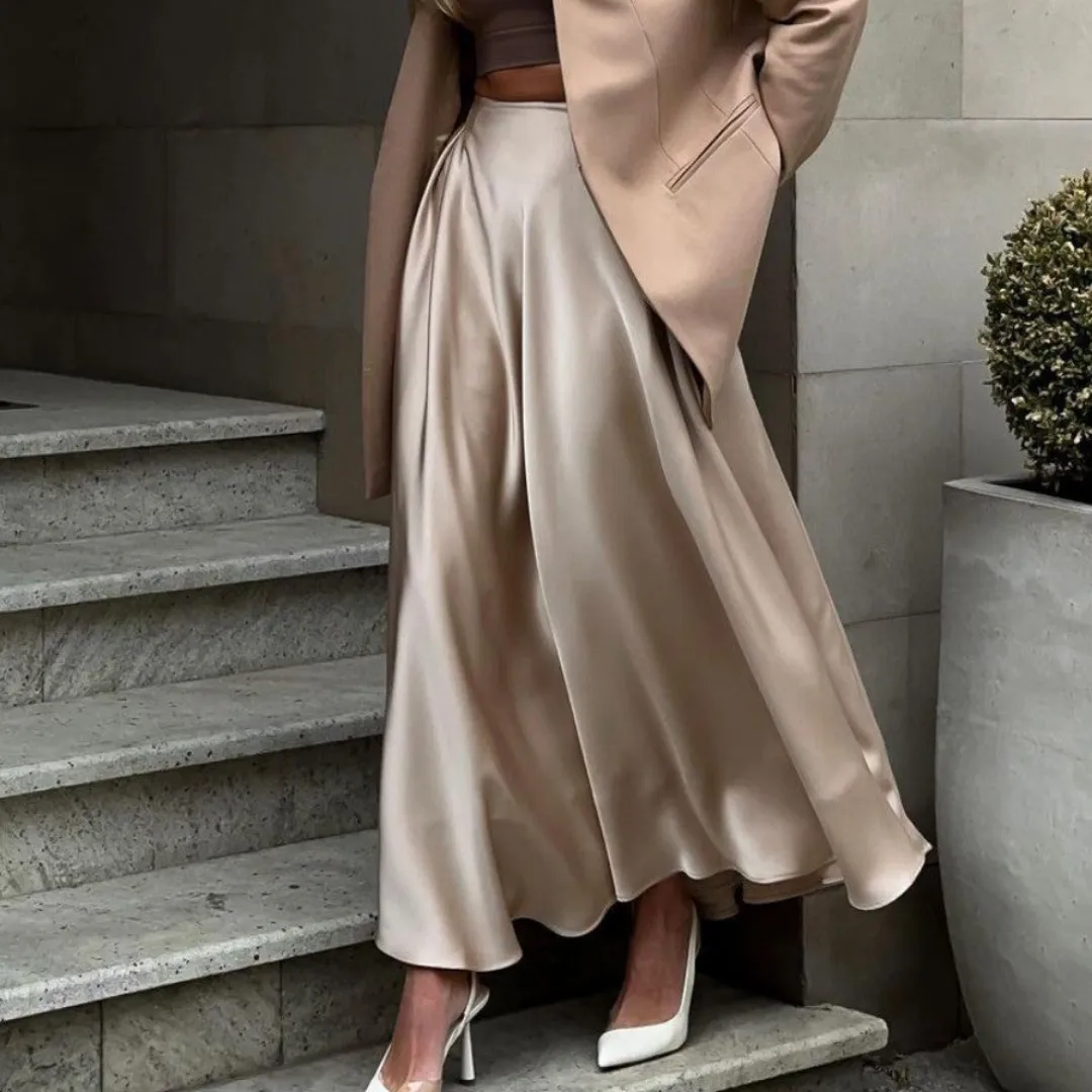 Women's Stylish High Waisted Flowing Skirt | Maxi