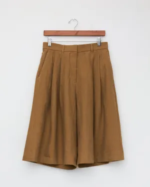 Wool Linen Half Pants, Beige