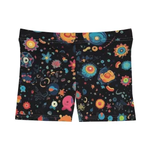 Workout Shorts - Peregrine Matsyasana 70s Sci Fi Nebula