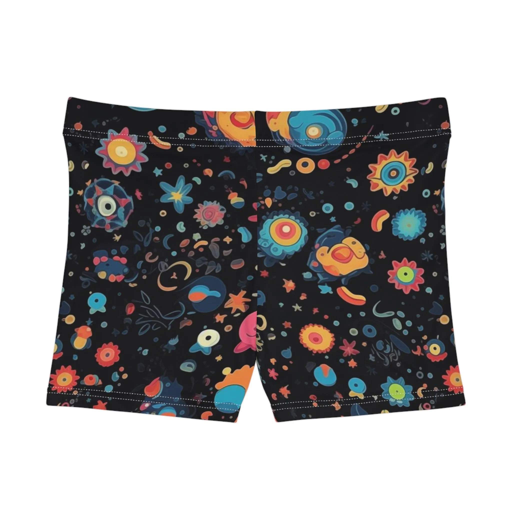 Workout Shorts - Peregrine Matsyasana 70s Sci Fi Nebula