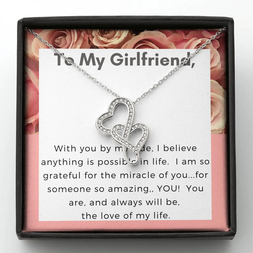 You are the love of my life-Double Hearts Necklace for Girlfriend