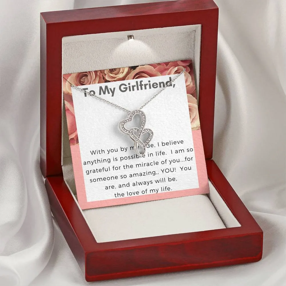 You are the love of my life-Double Hearts Necklace for Girlfriend