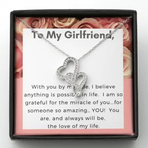 You are the love of my life-Double Hearts Necklace for Girlfriend