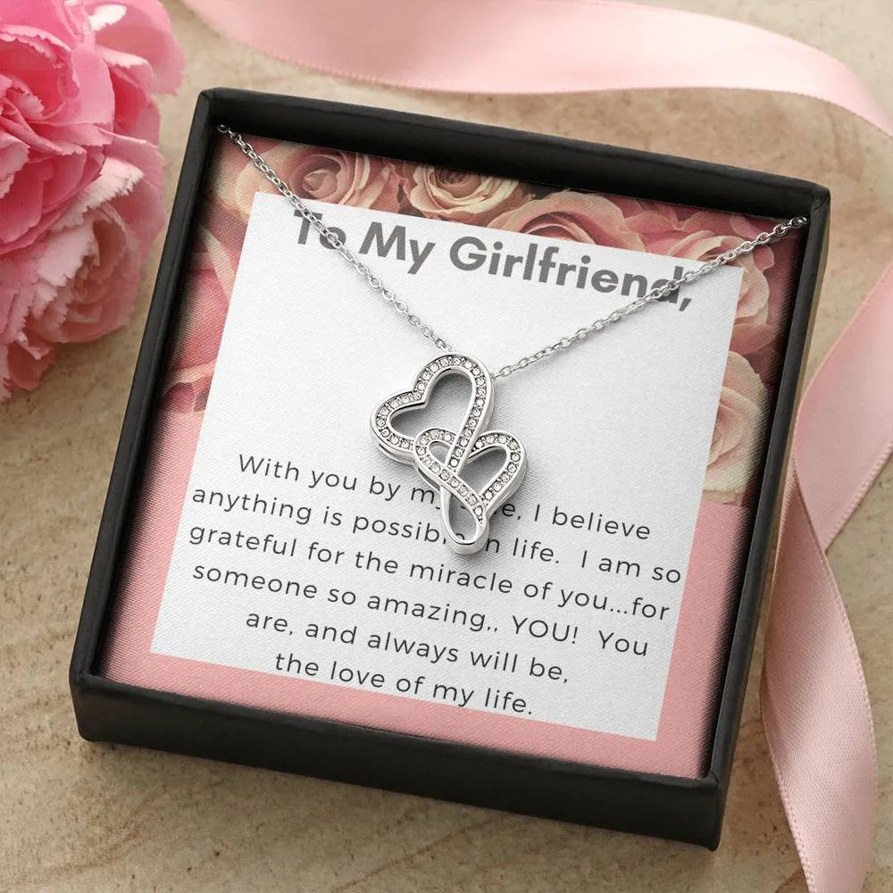 You are the love of my life-Double Hearts Necklace for Girlfriend