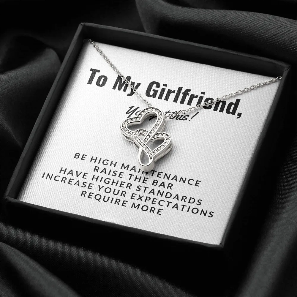 You got this-Double Hearts Necklace for Girlfriend