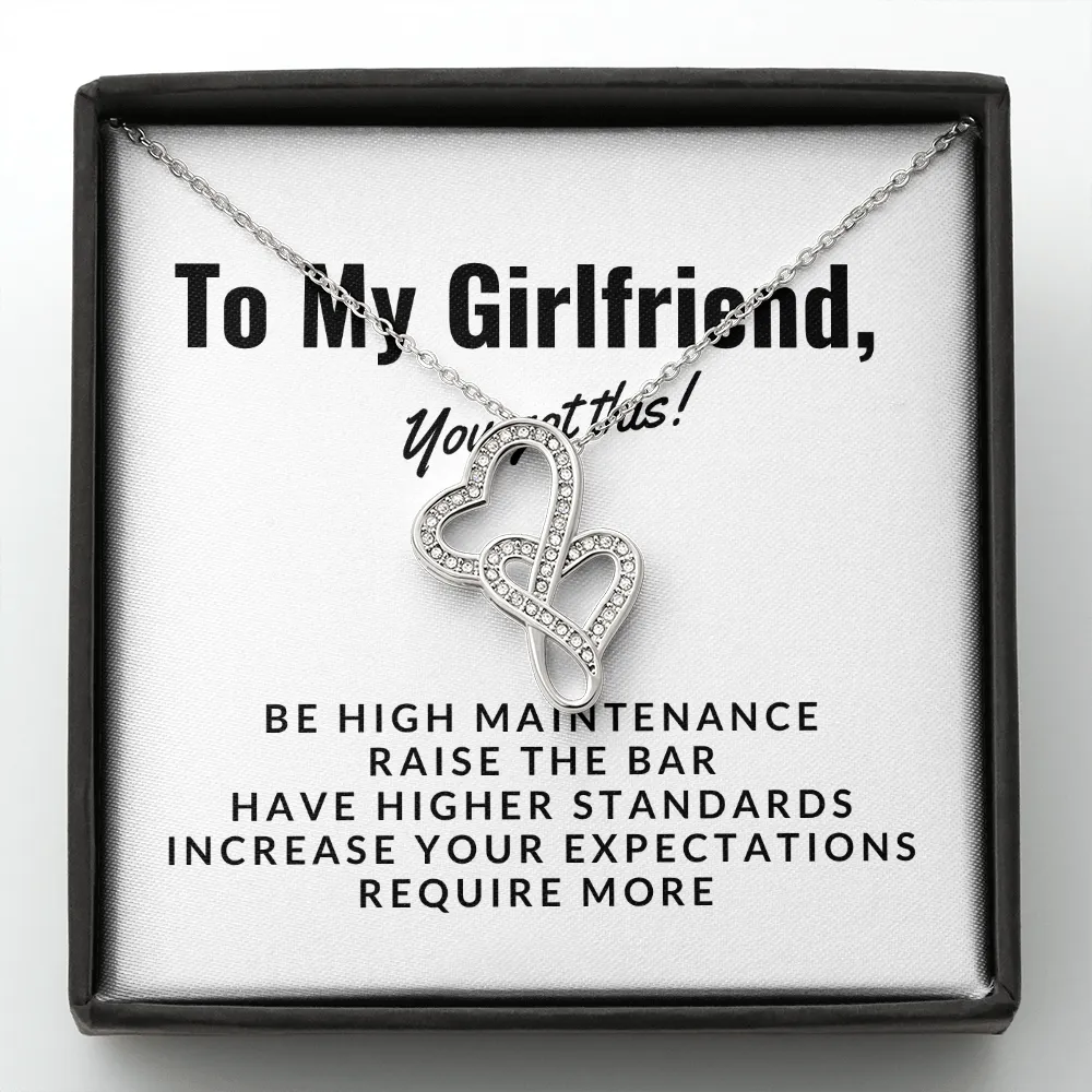 You got this-Double Hearts Necklace for Girlfriend