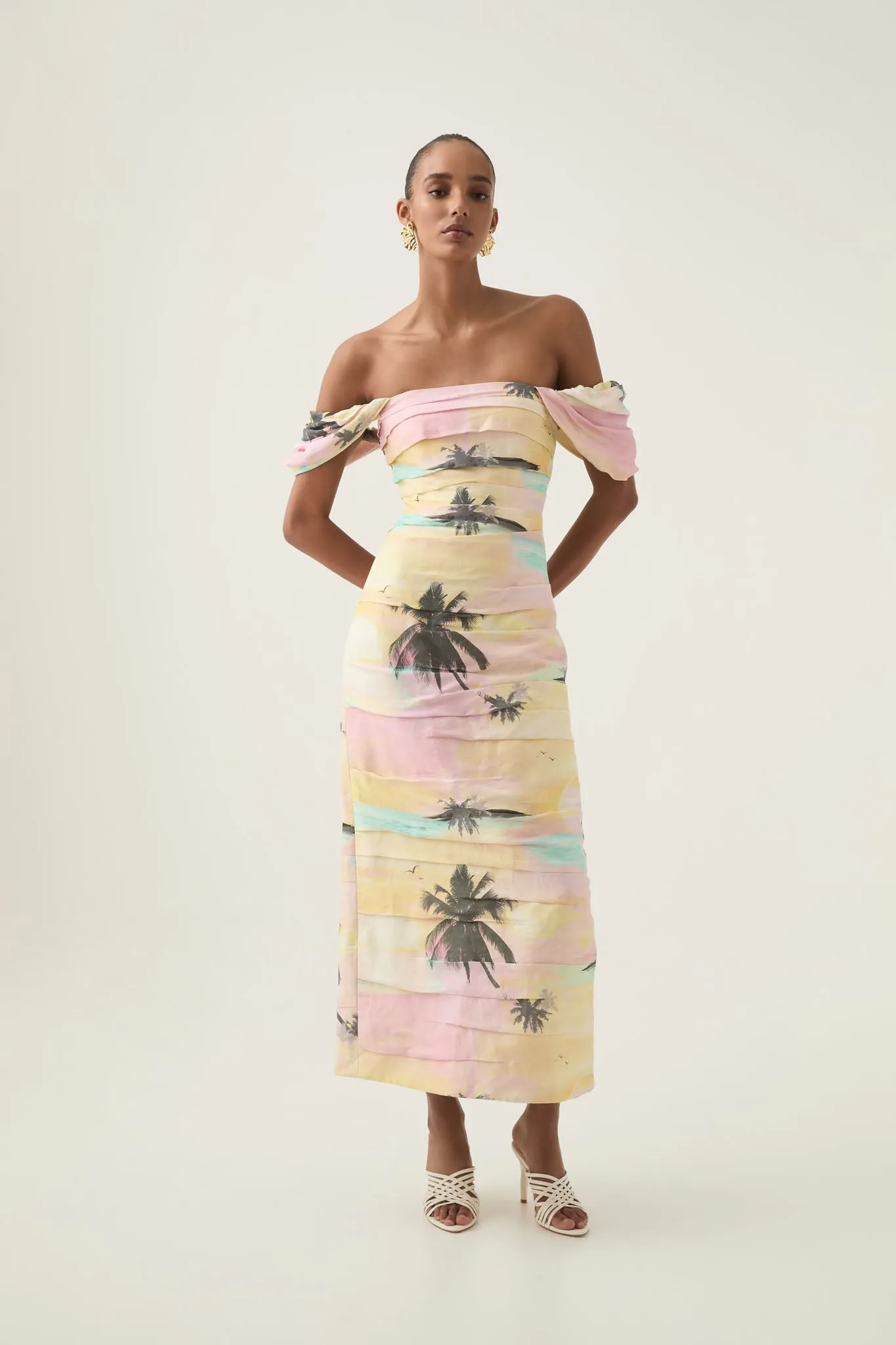Zara Gathered Maxi Dress