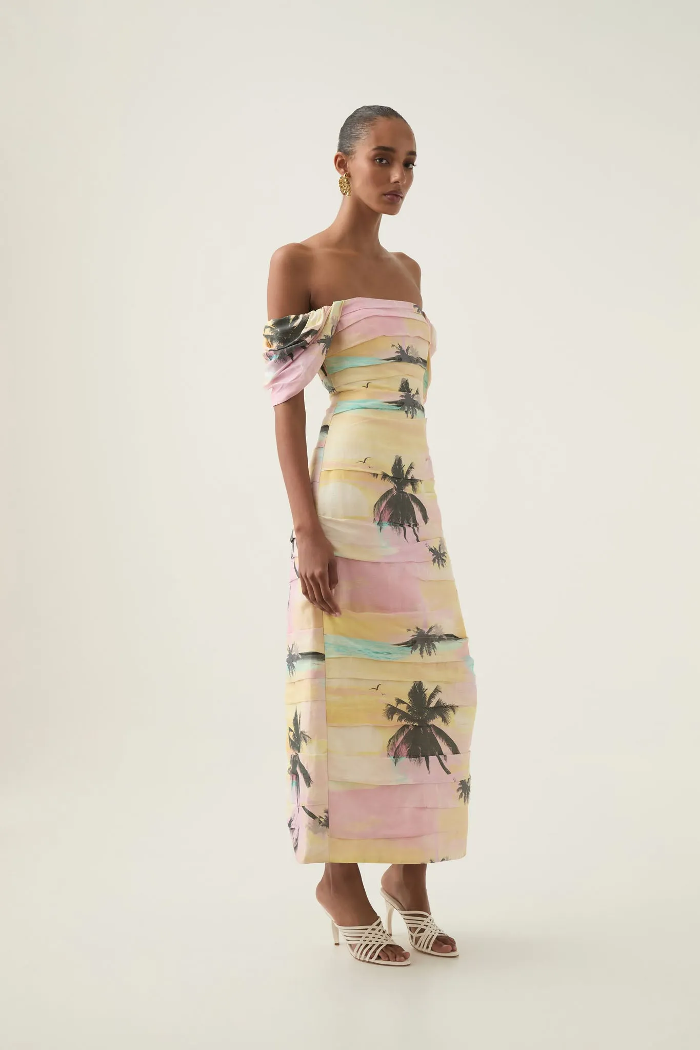Zara Gathered Maxi Dress