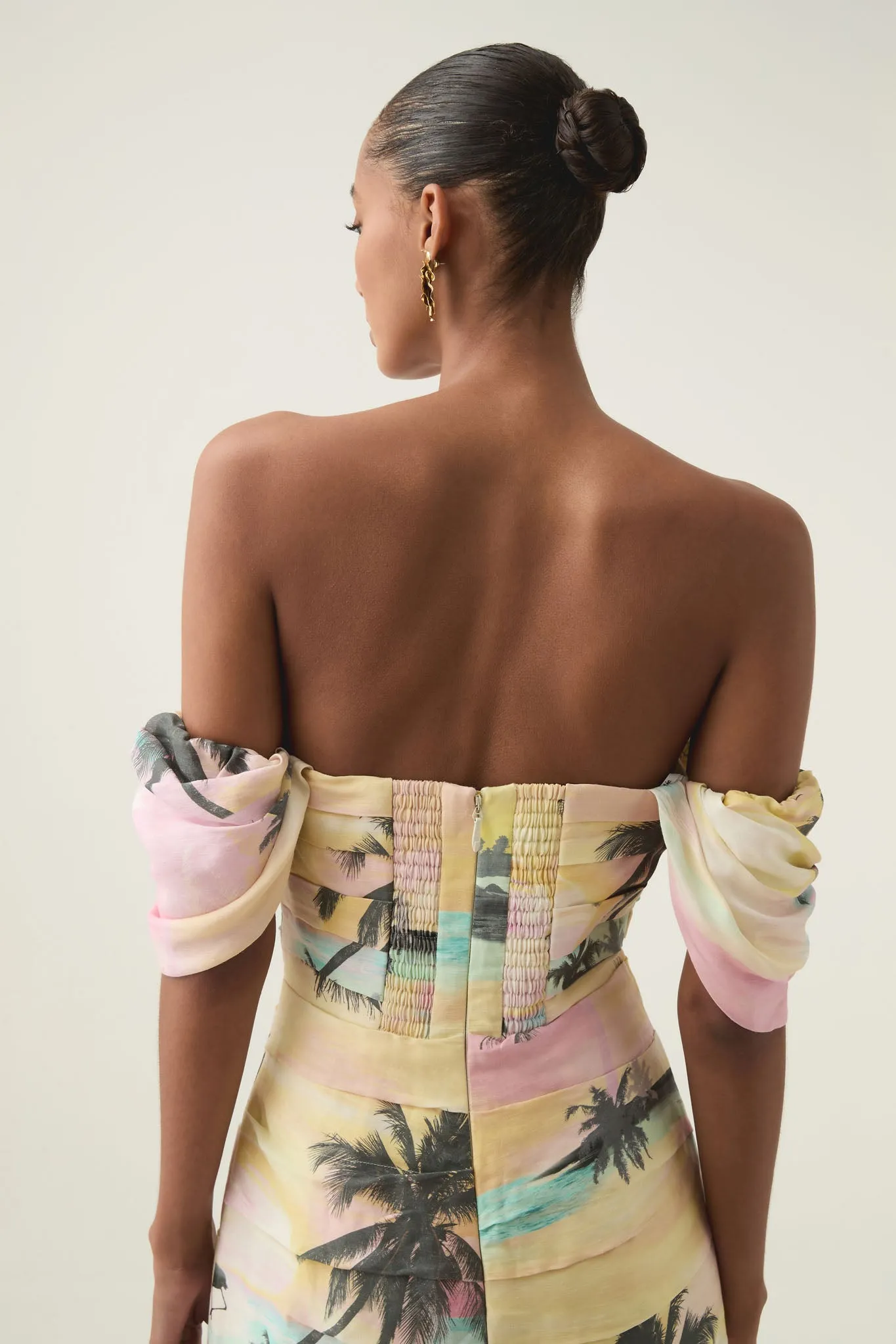 Zara Gathered Maxi Dress